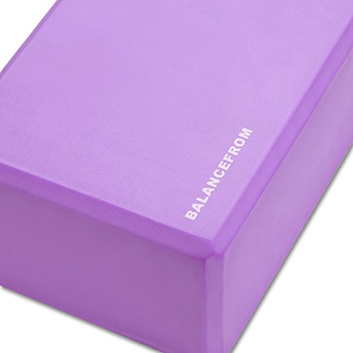 Fitvids Set of 2 High Density Yoga Blocks, 9"x6"x4" Each, Pair, Multiple Colors - color: Purple