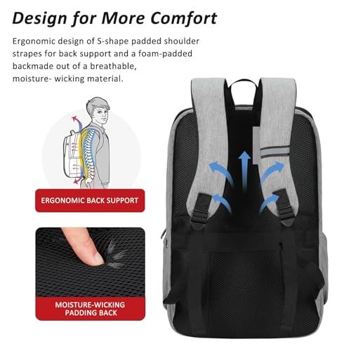 MAXTOP Deep Storage Laptop Backpack Business Anti-theft Backpacks[Water Resistant] College School Computer Bookbag Fits 17 Inch Laptop - color: Medium Gray, size: 17 inch, style: Daypack Backpacks