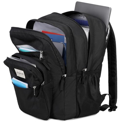 abshoo 34L Large Backpack for School Water Resistant Women Men Bookbag For College, Middle High School, Travel (Black) - color: Black