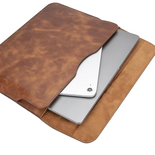 Personalized Leather Laptop Sleeve for MacBook Air - Pro 13"/14"/15"/16" (M1 M2 M3 M4), iPad Pro-Air 11" 13", iPad A16 – Custom Gift for Men & Women