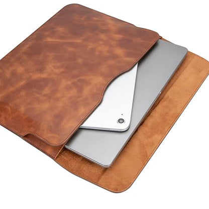 Personalized Leather Laptop Sleeve for MacBook Air - Pro 13"/14"/15"/16" (M1 M2 M3 M4), iPad Pro-Air 11" 13", iPad A16 – Custom Gift for Men & Women