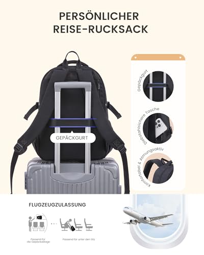 LOVEVOOK Laptop Backpack for Women Teens,College School Backpack with Tumbler Holder,15.6" Computer Bag,14 Pockets,Waterproof - color: Solid Black, size: 15.6inch