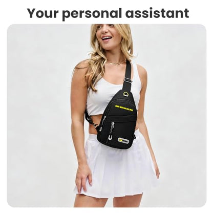 Waterproof Sling Bag for Men Women,Lightweight Crossbody Small Backpack,Shoulder Chest Bag for Travel Hiking - color: Black
