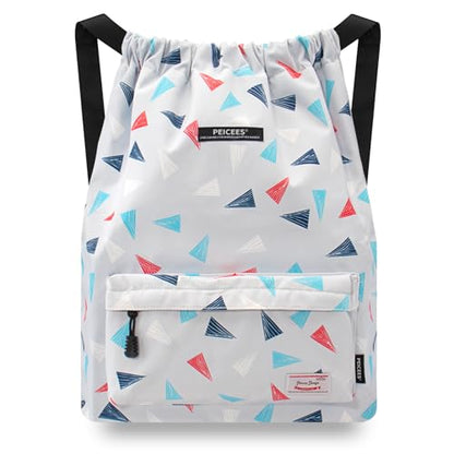 Peicees Waterproof Drawstring Sport Bag Lightweight Sackpack Backpack for Men and Women - color: X_diamond