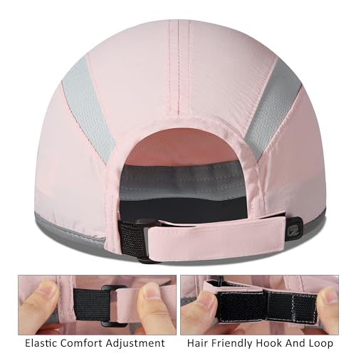 GADIEMKENSD Reflective Folding Outdoor Hat Unstructured Design UPF 50+ Sun Protection Sport Hats for Womens and Mens - color: Light Pink