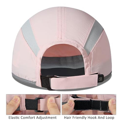 GADIEMKENSD Reflective Folding Outdoor Hat Unstructured Design UPF 50+ Sun Protection Sport Hats for Womens and Mens - color: Light Pink