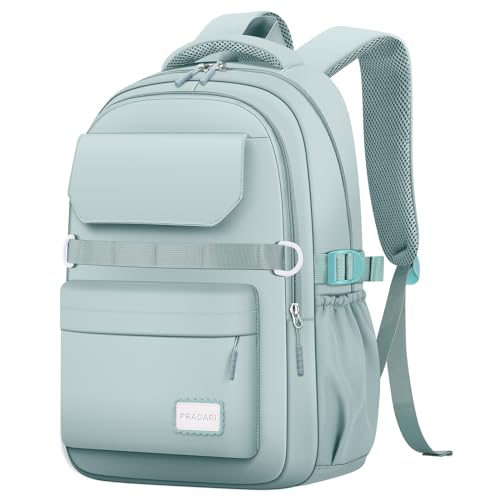 PRAGARI Kids School Backpack for Teens Girls Aesthetic Green Backpack Lightweight College Laptop Casual Travel Bookbag - color: Green