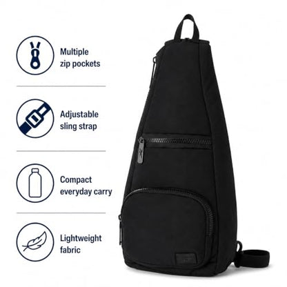 Reebok Unisex Crossbody Bag - Convertible Compact Durable Cross Body Bag for Women and Men - Gym and Travel Essentials, Size One Size, Maeve Black - color: Maeve Black