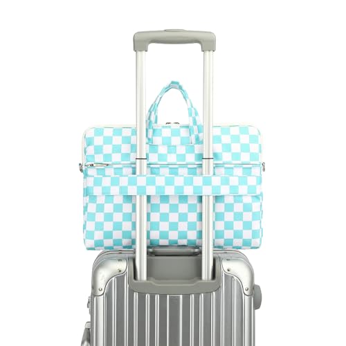 canvaslife Waterproof Pattern Resistant Laptop Shoulder Messenger Bag for Pro 16 inch and 15.6 inch-16 inch Laptop (Ice blue Checker) - color: Ice Blue Checker