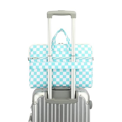canvaslife Waterproof Pattern Resistant Laptop Shoulder Messenger Bag for Pro 16 inch and 15.6 inch-16 inch Laptop (Ice blue Checker) - color: Ice Blue Checker