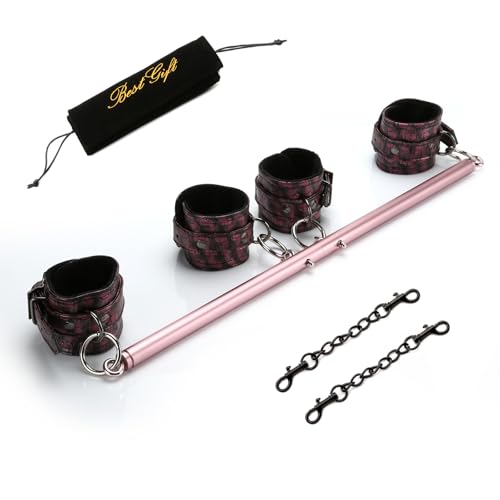 2026 Upgraded Heavy Duty Expandable Spreader Bar – Adjustable PU Straps for Pilates, Yoga - style: Rose+PinkKL