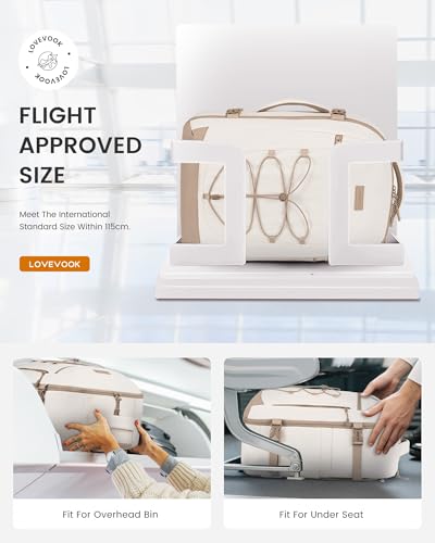 LOVEVOOK Travel Backpack,50L Carry On Backpack Large Fits 18" Laptop,TSA Personal Item Travel Bag with 3 Packing Cubes,Water Resistant Laptop Bag Travel Essentials for Weekender Business Hiking - color: Beige White-khaki, size: 18 Inch