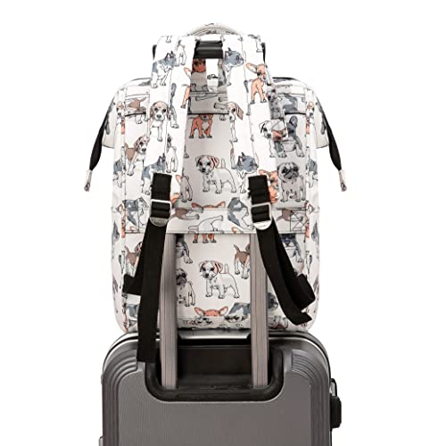 Kinmac Wide Open Style Laptop Backpack College Travel Outdoor Backpack For Laptop Up to 15.6 Inch (Dog) - color: Dog（open Wide）