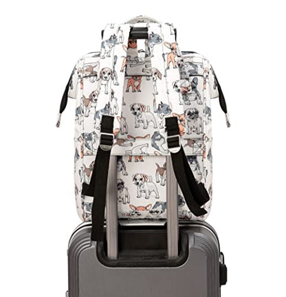 Kinmac Wide Open Style Laptop Backpack College Travel Outdoor Backpack For Laptop Up to 15.6 Inch (Dog) - color: Dog（open Wide）