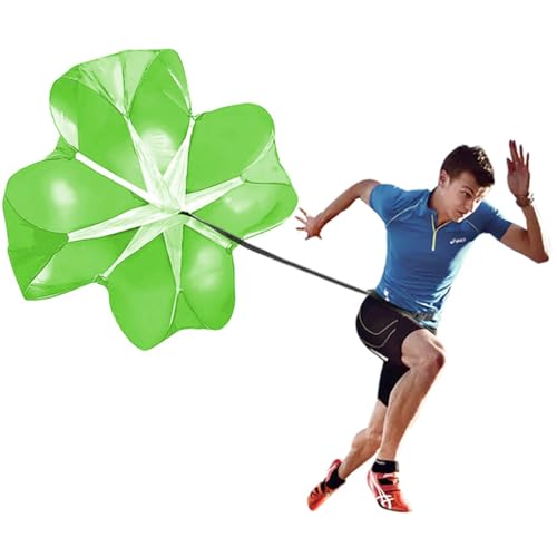 Bfsmile Running Speed Training 56" Parachute with Adjustable Strap, Free Carry Bag. Speed Chute Resistance Running Parachute for Kids Youth and Adults - color: Green
