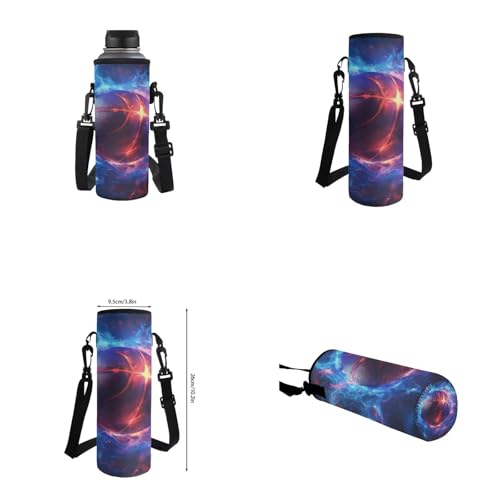 Fire Basketball Backpack for School Boys Backpack with Lunch Box Water Bottle Carrier with Strap and Soft Pencil Case 4PCS Set Bookbag with Front Pocket 17 inch Sturdy School Bag for Kids - color: Fire Basketball-1