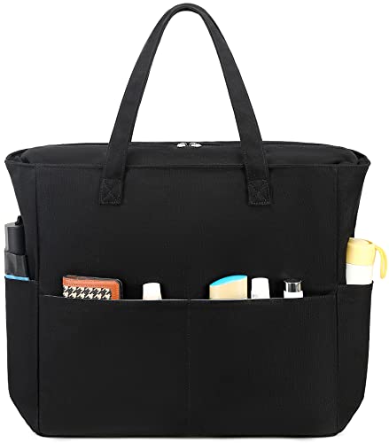 LEDAOU Beach Bag Waterproof Sandproof Women Beach Tote Pool Bag with Zipper for Swim Gym Grocery Travel with Wet Pocket | Sandproof - color: Black