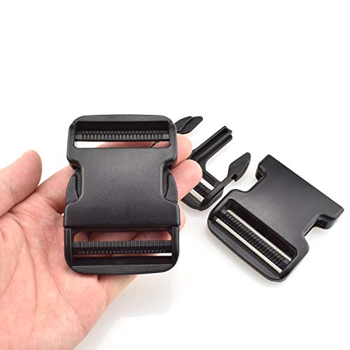 SGH Pro Extra Thick Hard Plastic Materials Military Grade Dual Adjustable Quick Side Release Buckles 2 Inch Wide 3 Pack Clips Snaps No Sewing Replacement for Nylon Strap Webbing Boat Cover Backpack - size: Extra Thick Dual Adjustable 2 inch 3 pieces