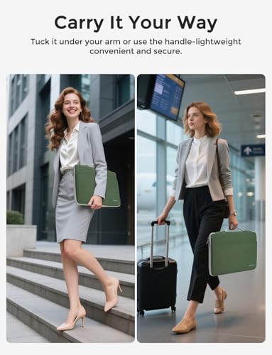DOMISO 14 inch Laptop Case Sleeve Protective Cover Compatible with 15 inch MacBook Air M4 M3 M2,MacBook Pro,14-15 inch HP Dell ASUS Lenovo Chromebook,Waterproof Computer Cases Bag,Avocado Green - color: Avocado Green, size: 14" Laptop/15" for mac book