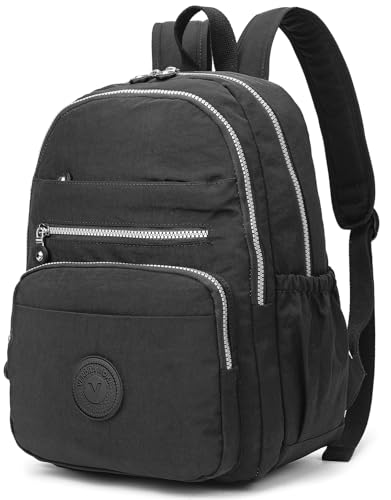 Hiking Waterproof 13" Laptop Backpack Purse for Women and Men,Travel Backpack - color: Black