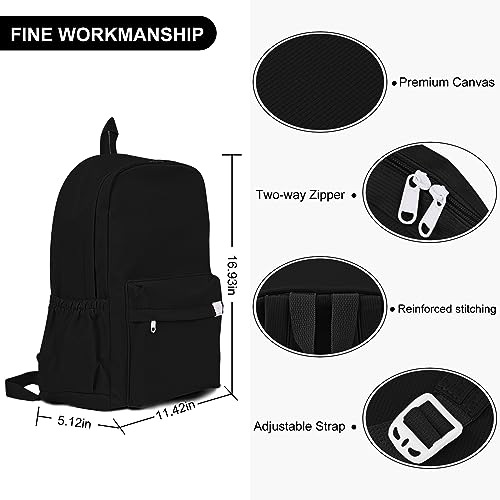 YFGBCX Cute Aesthetic Backpack for Women Solid Color Backpacks Lightweight Classic Backpack for Women Laptop Backpacks - color: Black