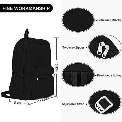 YFGBCX Cute Aesthetic Backpack for Women Solid Color Backpacks Lightweight Classic Backpack for Women Laptop Backpacks - color: Black