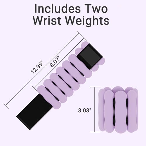 Ankle and Wrist Weights for Women & Men, Adjustable Arm & Leg Weights Set of 2 (1 lb/2 lb Each) Soft Silicone Weighted Bands Weighted Bracelet for Pilates Yoga Dance Walking Running Swimming Water Pool Home Gym Fitness Workout Jogging Gymnastics Aerobics