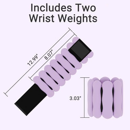 Ankle and Wrist Weights for Women & Men, Adjustable Arm & Leg Weights Set of 2 (1 lb/2 lb Each) Soft Silicone Weighted Bands Weighted Bracelet for Pilates Yoga Dance Walking Running Swimming Water Pool Home Gym Fitness Workout Jogging Gymnastics Aerobics