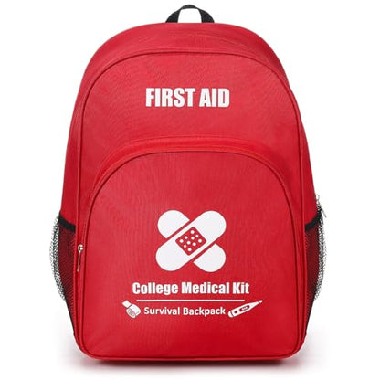 Tallew First Aid Bag Empty College Emergency Backpack Medical Kit Bag Waterproof Polyester First Responder Backpack for College Travel Trips, Camping, Dorm Use