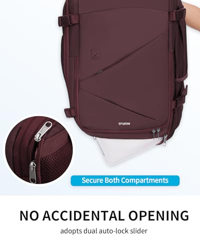 ECOHUB Carry On Travel Backpack, Expandable Airlines Personal Item Bag 18x14x8, Water Resistant 17 inch Laptop Backpack Flight Approved, 12 Pockets 30L Work Backpacks with Wet Pocket & Cable Slot, Red - color: Red, size: 18 inch underseat