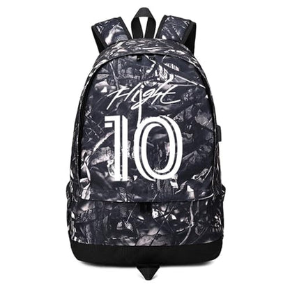 Soccer Player 10 Luminous Ball Storage Backpack Sports Equipment Depositary Multifunctional Bag For Men Women - color: Grey - 1