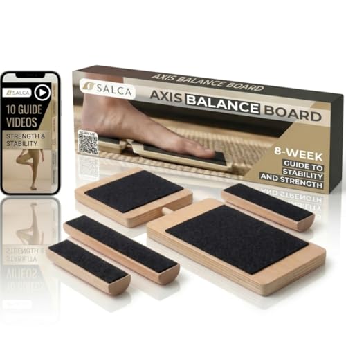 Ankle Board Set – Ankle Strengthening Equipment & Foot Balance Board – Wooden Ankle Rehab Trainer with 8-Week Guide and 10 Videos