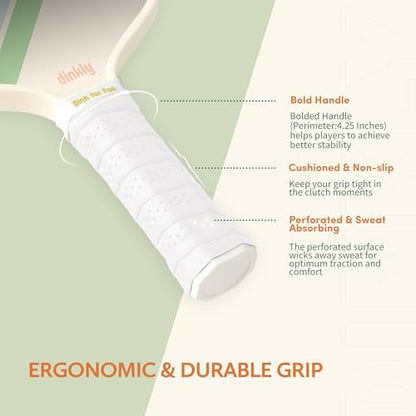 Pickleball Paddles Set of 2/4- USAPA Approved Graphite/Fiberglass Pickleball Racket, 2 Pickleball Rackets, 4 Balls and 1 Portable Carry Bag, Aesthetic Pickle Ball Set for Men Women Beginners - color: 2 Macaron Twill | Warm Orange | Graphite