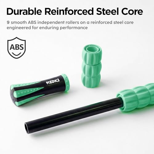 Muscle Roller & Massage Roller Stick for Athletes - Lymphatic Drainage Support, Relieves Muscle Soreness, Cramping & Tightness - Targets Legs, Arms, Back & Calves （Mint Green - 18inch） - color: Mint Green