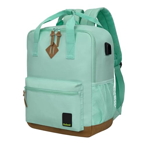Goloni Small Carry On Travel Backpack with USB Charging Port, Lightweight Water Resistant Mini Carry-on Backpack for Men Women, Compact Personal Everyday Backpack,Green - color: Green