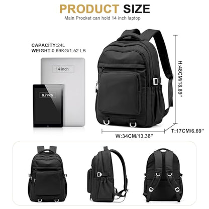 Cute Black Backpack for College Students Waterproof School Bag High School Backpacks for Teens Girls Boys Laptop Bookbag Casual Daypacks Backpacks for Women Men - color: B1-black