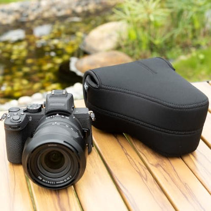Neoprene Camera C Sleeve for Fuji X-T5+18-55mm Z6III Z7II +24-70mm lens - color: MC0BK