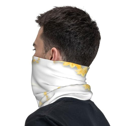 Golden Flowers Moon Prints Multifunctional Sport Headband – Seamless Stretch Neck Gaiter for Hiking, Biking, Running & Outdoor Activities – Soft, Quick-Dry, No-Fade Design