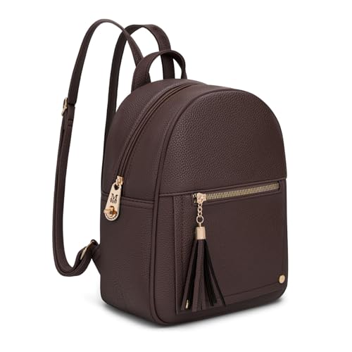 Montana West Mini Backpack Purse for Women Anti Theft Backpacks with Secured Zipper and Tassel - color: Mini Coffee