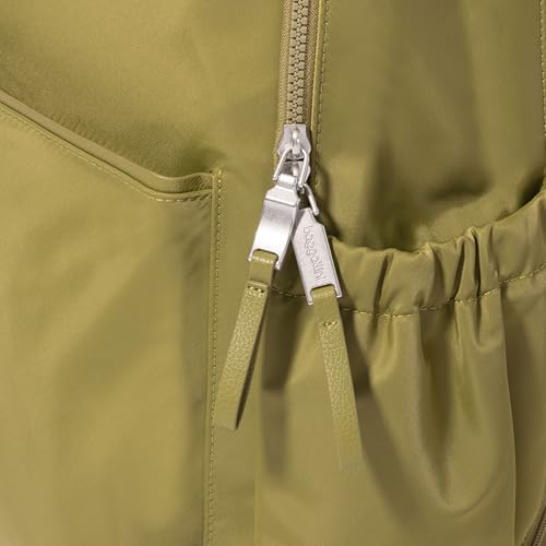 Baggallini Tribeca Expandable Laptop Backpack - 15"x11" Lightweight RFID Computer Bag for Work & Travel with Luggage Sleeve - color: Sage Twill