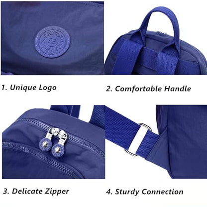Mini Backpack Purse for Women, Stylish Daypack Shoulder Bag, Small Lightweight Daypack for Work Travle College (A- Dark Blue) - color: A- Dark Blue