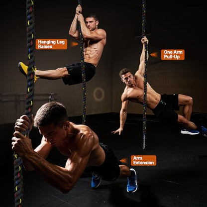Climbing Rope Gym Workout - 1.5inch Diameter with 10FT 15FT 20FT 30FT 40FT Gym Climb Rope Heavy Duty Workout Exercise Ropes for Adults Indoor Outdoor Strength Training - style: 1.5 Inch-10ft