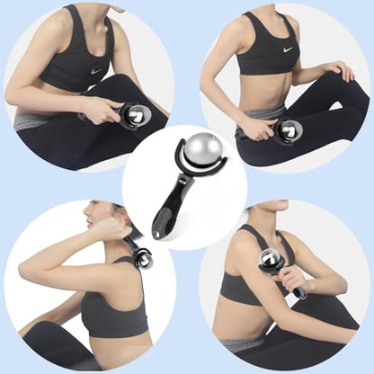iECO Cold Massage Roller Ball - Ice Roller Ball for Muscles Deep Tissue, Cold & Heat Therapy, Plantar Fasciitis Roller - color: Gray+black
