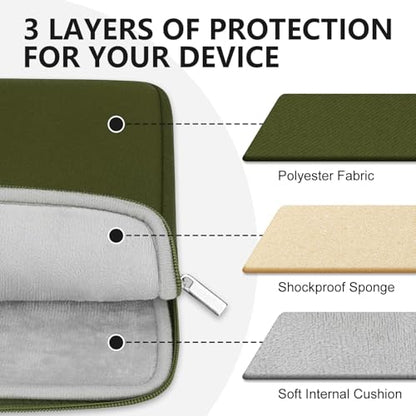 13 Inch Laptop Sleeve Portable Carrying Case with Front Pocket Padded Computer Pouch Cover Compatible with MacBook Air 13.6 Inch M4 M3 M2 2025-2022, 14 Inch MacBook Pro M4 M3 M2 M1 - color: Army Green, size: 13 inches