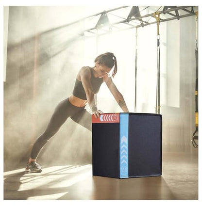 Plyometric Jump Box 3-in-1, 20/18/16 Inch - Cotton Plyo Box for Fitness, Agility & Strength Training - Step Up Platform - Home Gym Equipment - Black