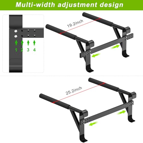 Kipika Gymnastic Stall Bar - 2"x2" Swedish Ladder with 1" Hole, Wall Mounted Pull-up Bar Ladder Suspension Trainer, Solid Wood Grips Gymnastics Training Bar for Home, Wall Gym, School - color: B - Dip Bar Attachment for Swedish Ladder