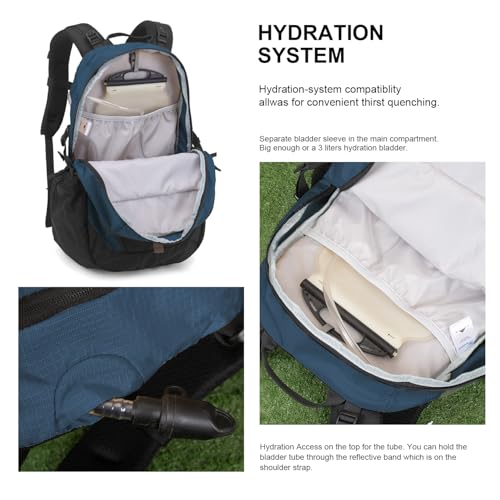 MOUNTAINTOP 30L Hiking Backpack,Men Women Camping Backpack,Lightweight Trekking Travel Backpacks for Climbing Skiing Cycling - color: Blue-40l, size: 40L