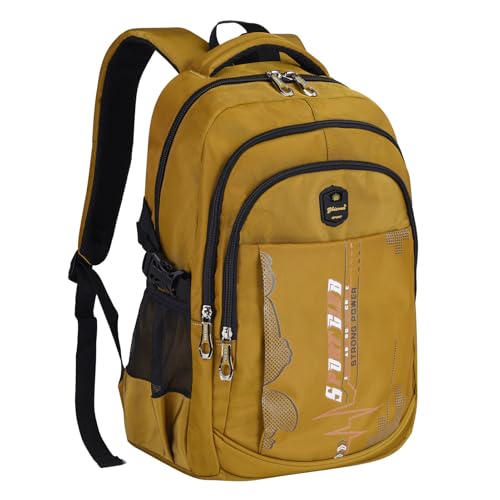 goldwheat School Backpack For Teen Boys, Lightweight Water-Resistant Boys Bookbag With Computer Compartment Fits 15.6" Laptop - color: Khaki