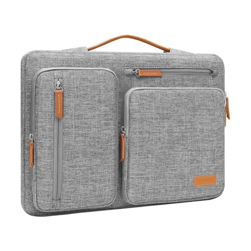MOSISO 360 Protective Laptop Case 17.3 inch, 17-17.3 inch Laptop Sleeve Compatible with Dell, HP, Lenovo, Asus, Acer, Alienware, Side Open Carrying Case with 4 Zipper Pockets&Handle, Gray - color: Gray, size: 17.3 inch