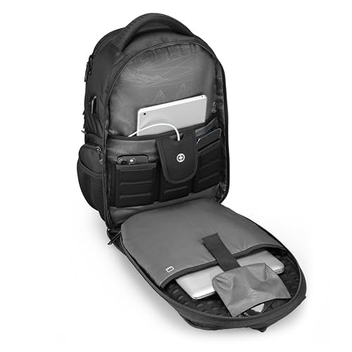 Swissdigital Design Laptop Backpack with Apple Find My Network SD1643FB-01 - color: Black/17inch